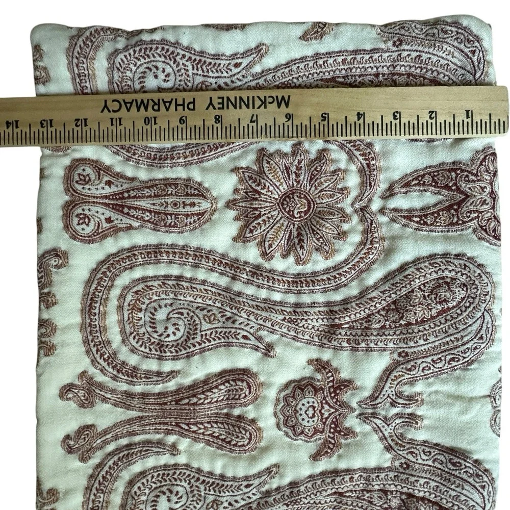 Pottery Barn Pillow Shams Lumbar Wool Blend Jacquard Paisley Set Of 2 Diff Sizes